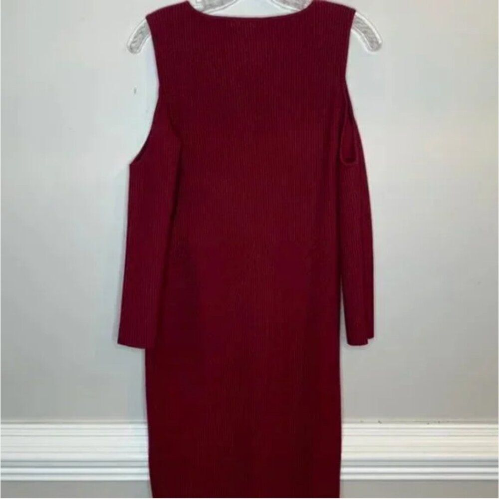 Rebecca Minkoff Josefina Women's Cold Shoulder Ribbed Bodycon Dress Size Medium - Picture 7 of 10